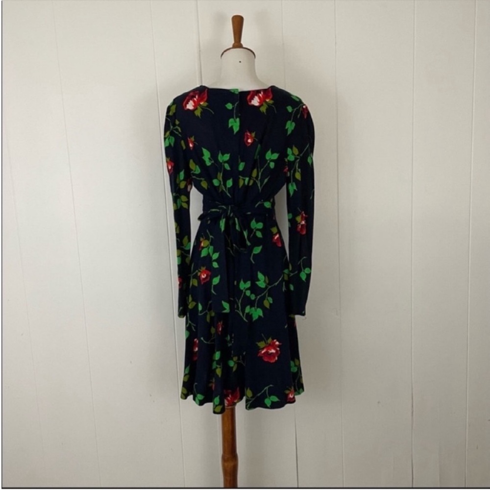 Vintage 70s 80s Floral Dress L Dark Cottagecore Dark Academia Grunge Coquette - Picture 5 of 7